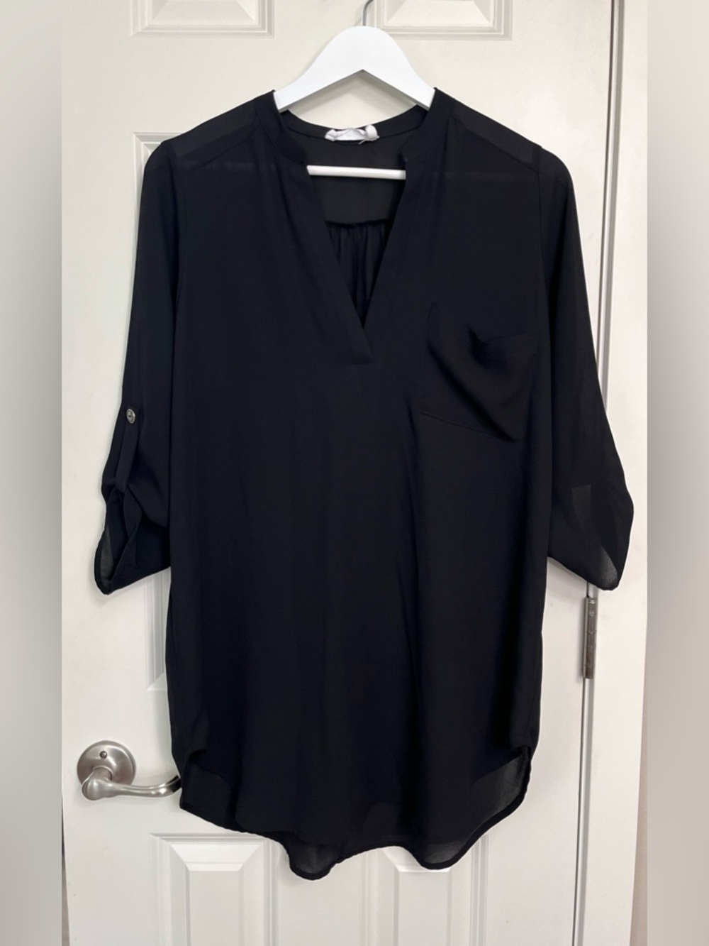 All In Favor Sheer Tunic Blouse